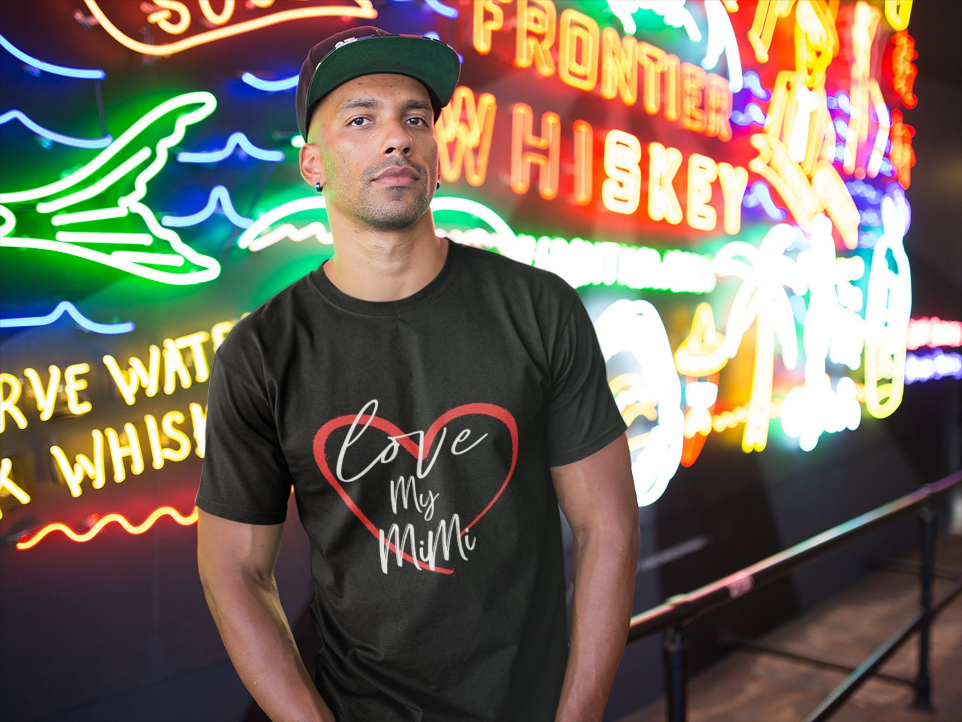 Love My Mimi Text With A Graphic Heart on Tee Shirt, Gift for Mimi