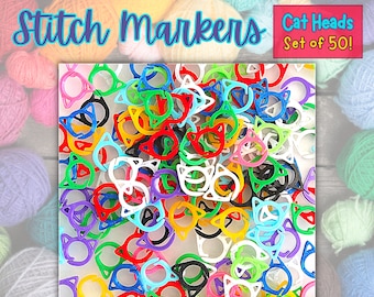 Kattmaskmarkörer för virkning och stickning | ENDAST maskmarkörer | set om 50 eller 100