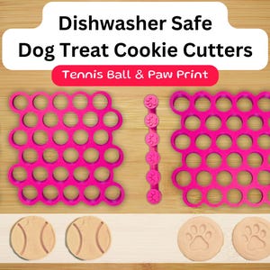 Dog Treat Cookie Cutters | Tennis Balls and Paw Prints! | 1" sized circles | Dishwasher Safe!