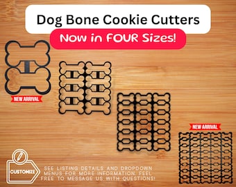 Cortadores de galletas con diseño de huesos de perro / Personalización disponible / ¡Ahora aptos para lavavajillas! / Ideales para hacer golosinas para perros / Impresión 3D