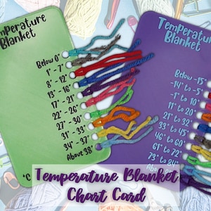 Temperature Blanket Color Chart Card | 3D Printed | Room for 10 Colors | Choose your climate, colors, and Fahrenheit/Celsius