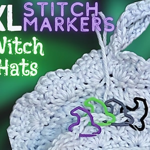 XL Stitch Marker Witch Hats for Crochet and Knitting | Sets of 25, 50, or 100 | Over 30 colors!