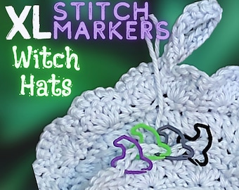 XL-maskmarkörer och häxhattar för virkning och stickning | Set med 25, 50 eller 100 | Över 30 färger!
