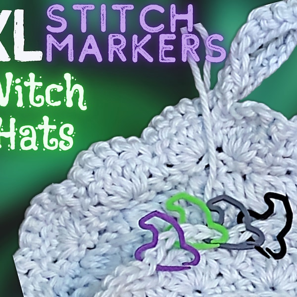 XL Stitch Marker Witch Hats for Crochet and Knitting | Set of 25 | 3D Printed | Choose your color!