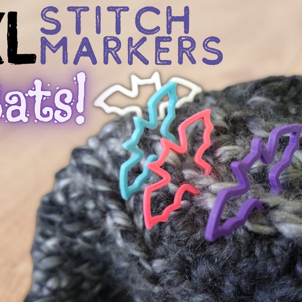 XL Stitch Marker Bats for Crochet and Knitting | Set of 25 | 3D Printed | Choose your color!