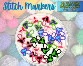 SKRÄDDARSYDDA Mushrooms XL-maskmarkörer för virkning och stickning | Set med 25 | 3D-utskriven | Välj din färgkombination!