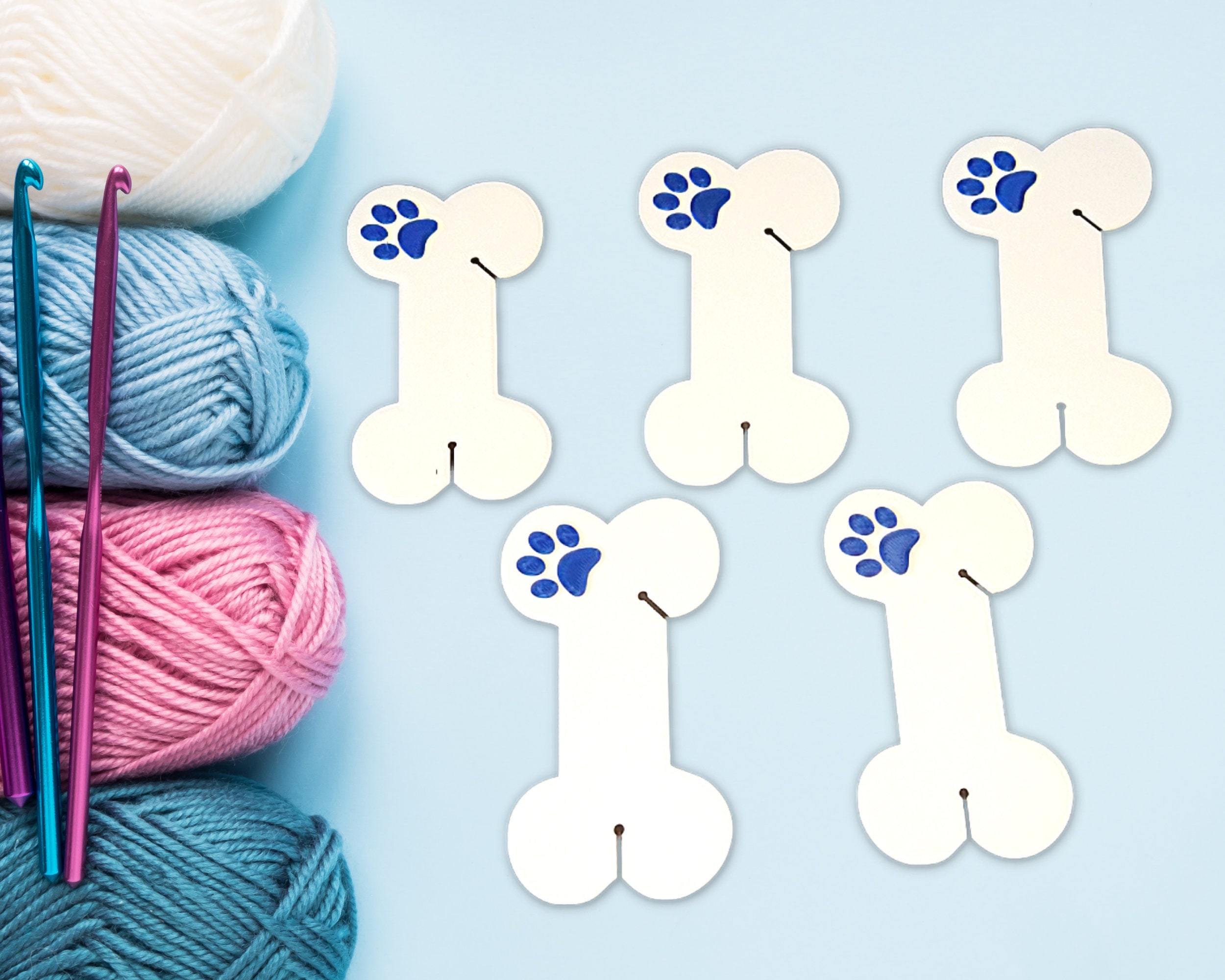 Yarn Bobbin Dog Bones Set of 5 Choose Your Own Colors 3D Printed 
