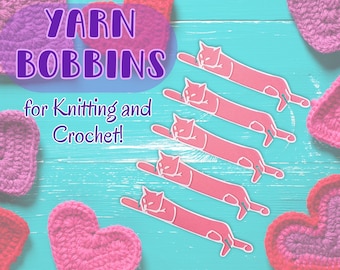 Yarn Bobbin for Crochet and Knitting | Sleeping Cat | Set of 5 | Choose your own colors | 3D Printed!