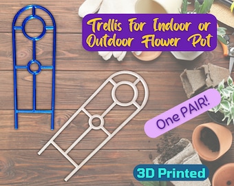 Rundad spaljé för liten inomhusblomkruka | 3D-utskriven | Välj din egen färg | Säljs parvis!