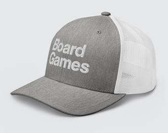 Board Games Embroidery Trucker Hat Retro Snapback Mesh Cap Tabletop Gamer Gift