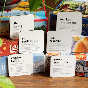Board Game Coasters Set of 6 Gift for Gamer Board Game Room Decor Board Game Accessory Drink Coaster Game Night Gift Idea For Game Lover