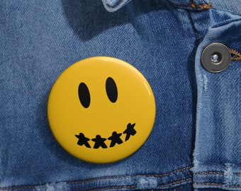 Meeple Smile Yellow Pin Button - Gioco da tavolo Smiley Happy Face Estetica Zaino Accessorio Metallo Flat Back Pinback Flair Badge Pin Buttons