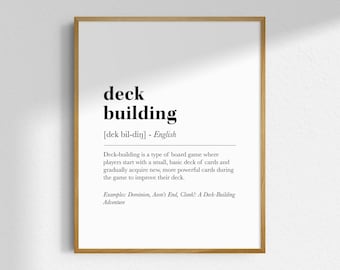 Printable Board Game Wall Art Digital Download Art Print Poster For Board Gamer Geek Nerd Home Decor Deck Building Definition