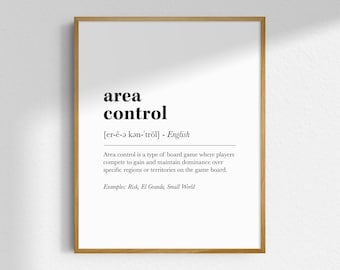 Printable Board Game Wall Art Digital Download Art Print Poster For Board Gamer Geek Nerd Home Decor Area Control Definition