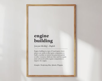 Board Game Wall Art For Board Gamer Geek Decor Housewarming Gift for Board Game Lover Geek Engine Building Definition Poster Art Print