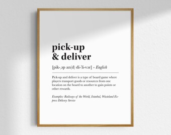 Printable Board Game Wall Art Digital Download Art Print Poster For Board Gamer Geek Nerd Home Decor Pickup And Deliver Definition