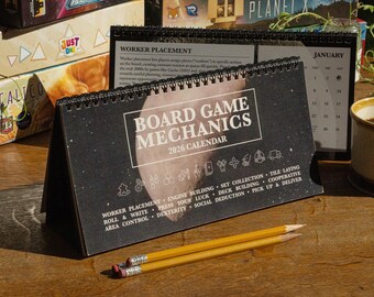Board Game 2026 Desktop Calendar Gift For Game Lovers Game Room Decor 2026 Planner Desk Calendar Board Game Office Desk Accessories
