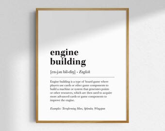 Printable Board Game Wall Art Digital Instant Download Art Print Poster For Board Gamer Geek Nerd Home Decor Engine Building Definition