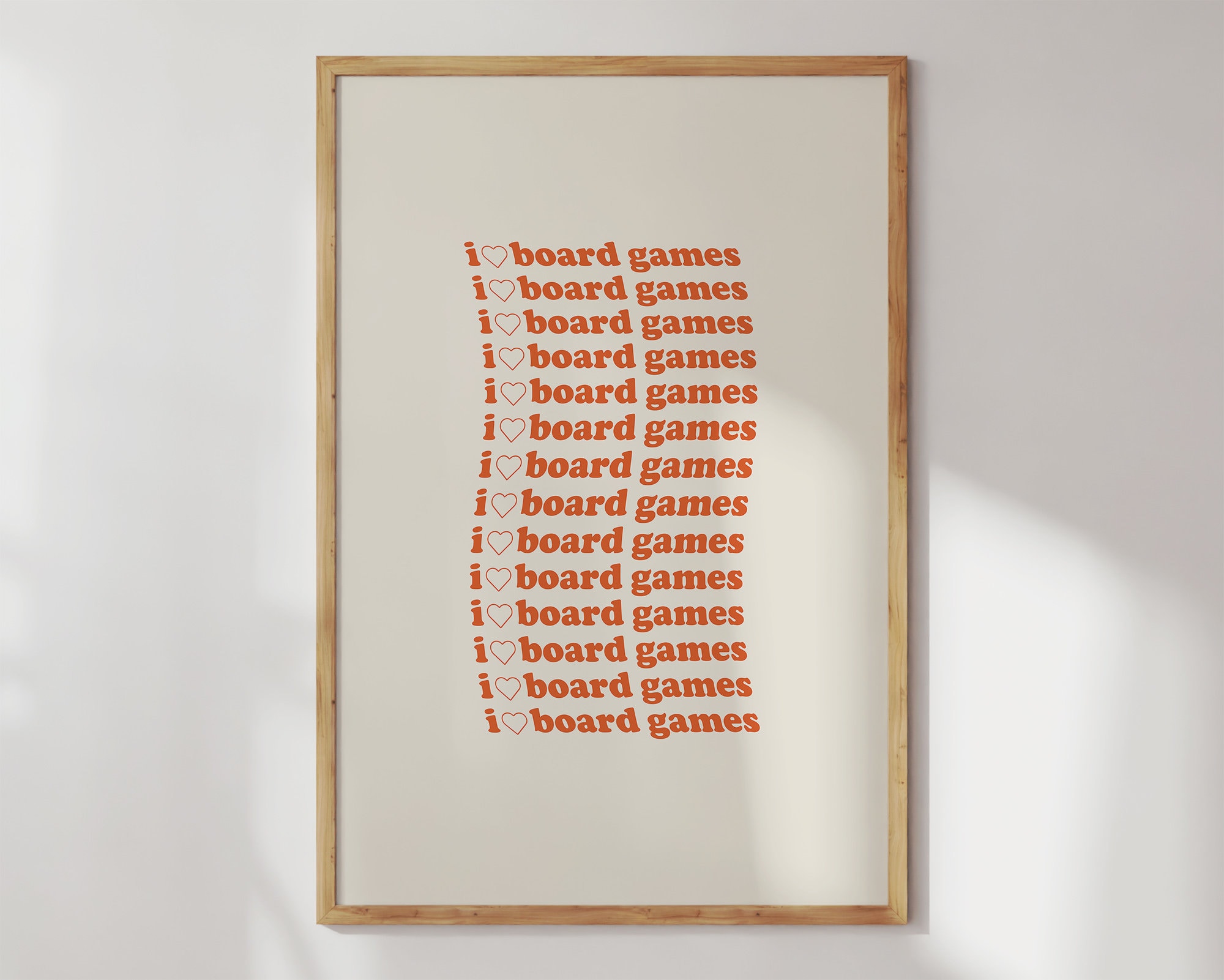 I Heart Board Games Poster Wall Art for Board Gamer Home Decor Game ...