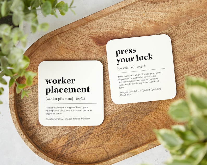 Board Game Themed Drink Coasters for Game Night Board Game Accessories ...