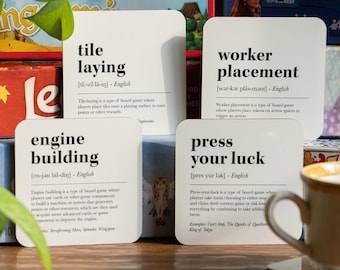 Board Game Themed Drink Coasters For Game Night Board Game Accessories Gift Idea For Board Gamer Game Night Essentials Tabletop Decor