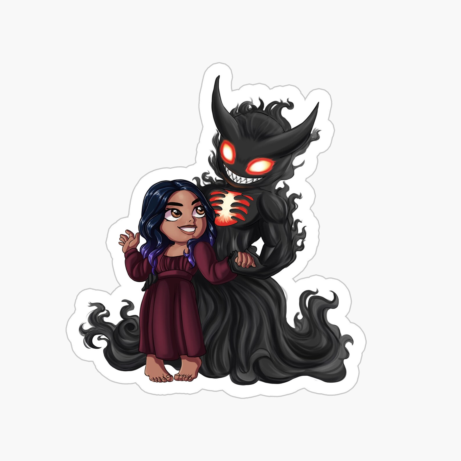 Chibi Wraith Asheron’s Wraith & Ronika Chibi Sticker - Etsy