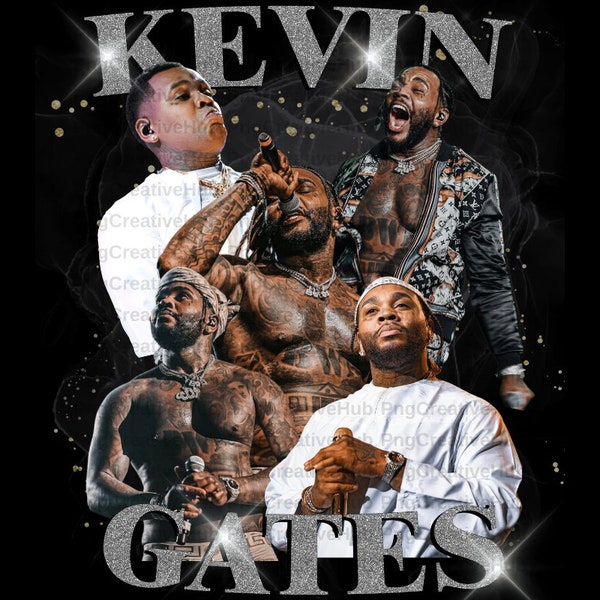 Kevin Gates Png, Ready to print, printable design, hiphop artist, retro 90s shirt, rapper, rap tee design, 300 dpi,