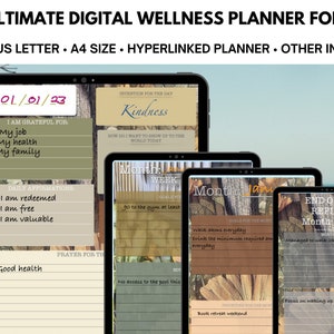 The Ultimate Undated Portrait Digital Wellness Journal for iPad, Samsung, Goodnotes, Notability and more