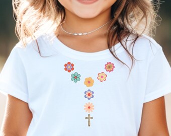 Little Girls Christian Flower Shirt, Girls Flower Shirt, Girls Christian Gifts, Christian Girls T Shirts, Christian Girls Shirts