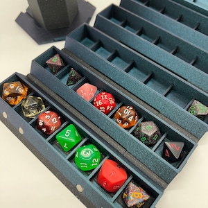 Zwijane pudełko do przechowywania kości na 42+ kości - Dungeons & Dragons - Przechowywanie gier w kości - Organizer na kości - Gry