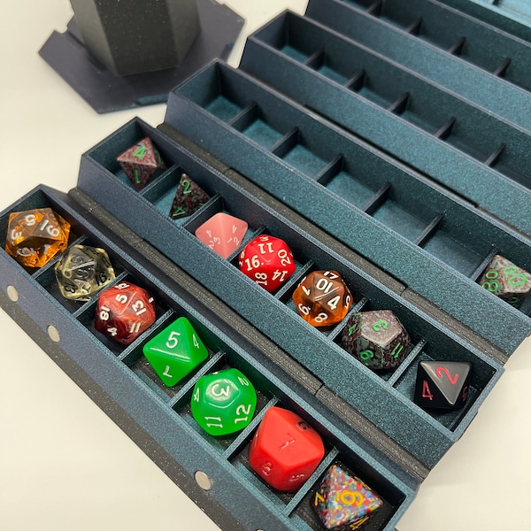 Roll up Dice Storage Box for 42+ Dice - Dungeons & Dragons - Dice Game Storage - Dice Organizer - Gaming