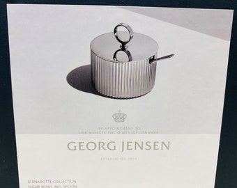 Georg Jensen Bernadotte Sugar Bowl & Spoon - BRAND NEW