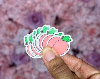 Laminated Peach Sticker set of 10/ Booty Sticker Decal/ Peach Booty Decor/ Workout Stickers/ New Year Stickers/ Sticker for planner