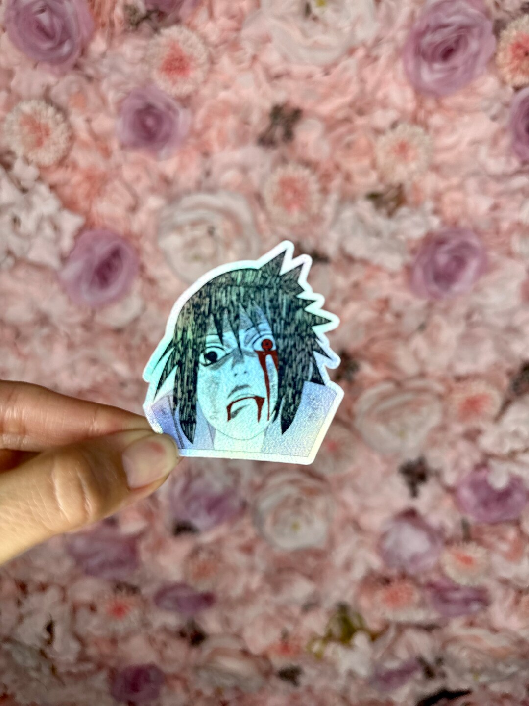 Naruto Holographic Sticker/sasuke Holographic Anime Etsy
