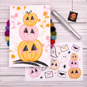Halloween Postcard | Pink Pumpkin Jack-O-Lantern, Spooky Mail (4x6)