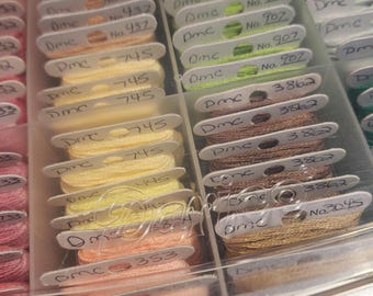 DMC floss with Darice organizer box