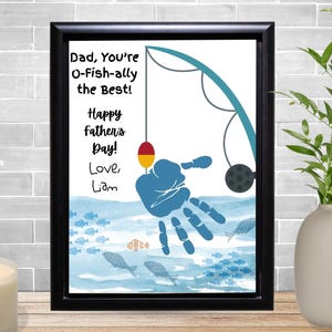 Vaderdag handafdruk kunst vissen, handafdruk papa, vaderdagactiviteiten, handafdruk vis voor papa, voorschoolse activiteitenblad