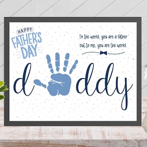Impronta della mano del papà, lavoretto con le impronte delle mani per la festa del papà, arte con le impronte delle mani per la festa del papà, regalo sentimentale per il papà, scheda di attività per la scuola materna