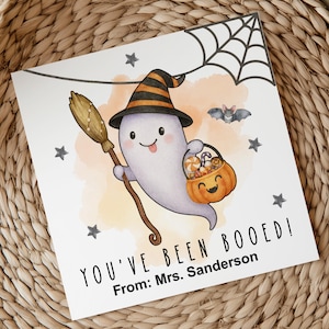 You&#39;ve Been Booed Gift Tags for Halloween, Printable Boo Basket Tags, Editable Fall Treat Tags
