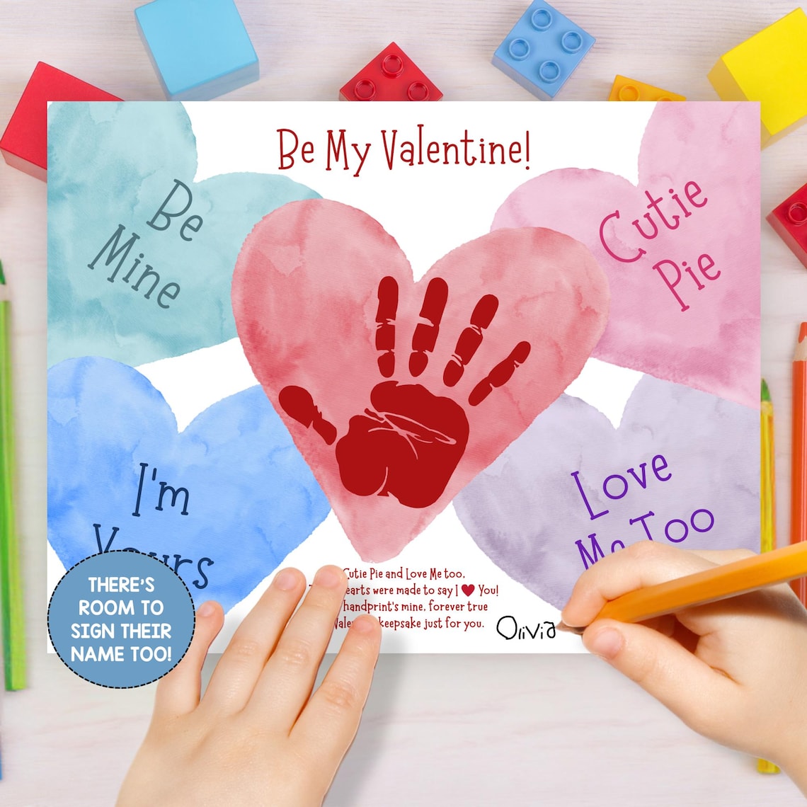 Valentines Day Handprint Craft With Conversation Hearts, Valentine Poem ... — free download