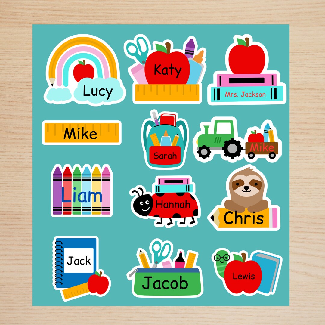 Waterproof Name Stickers for School Supplies Daycare Labels Etsy
