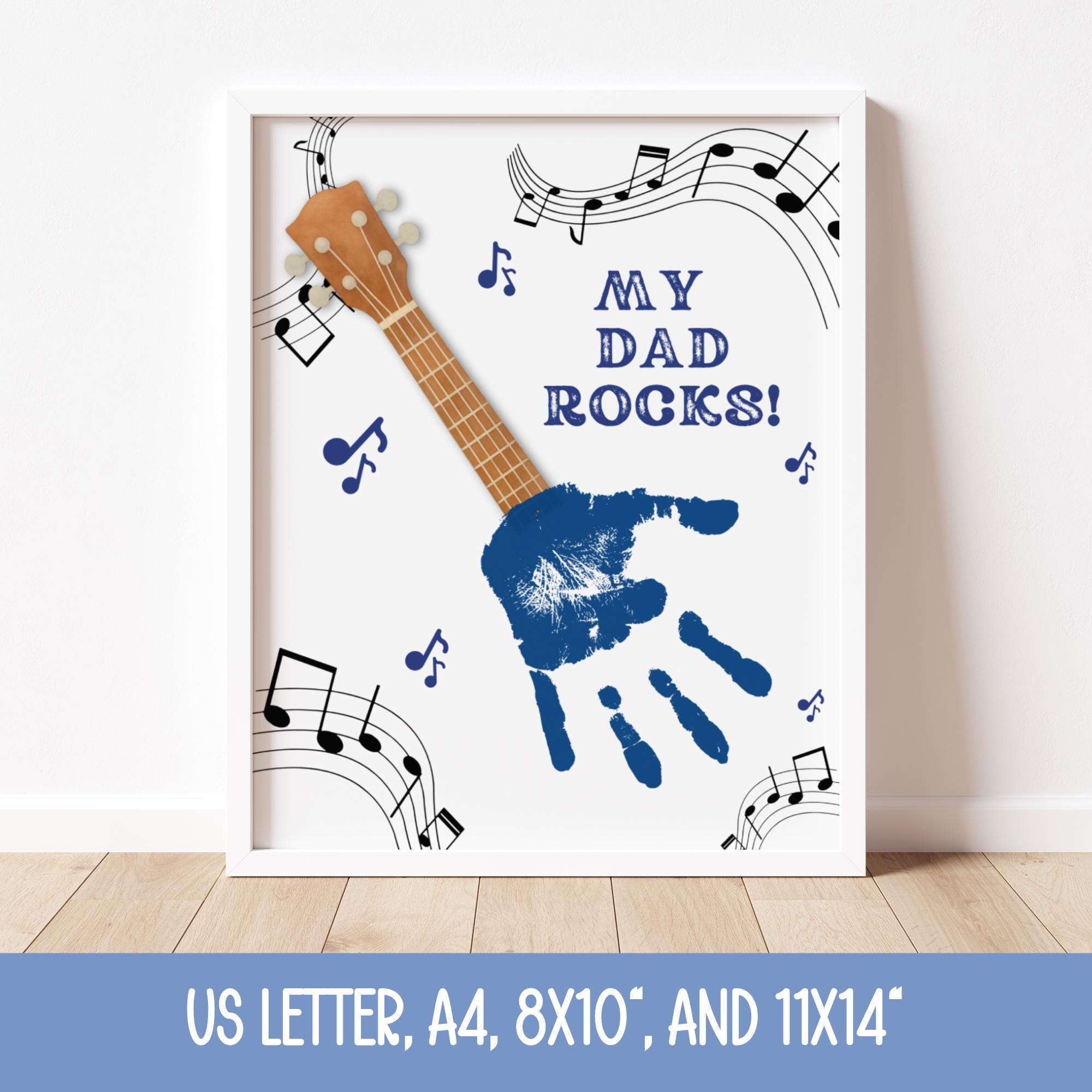 My Dad Rocks Handprint Art for Father's Day, Dad Birthday, Daycare