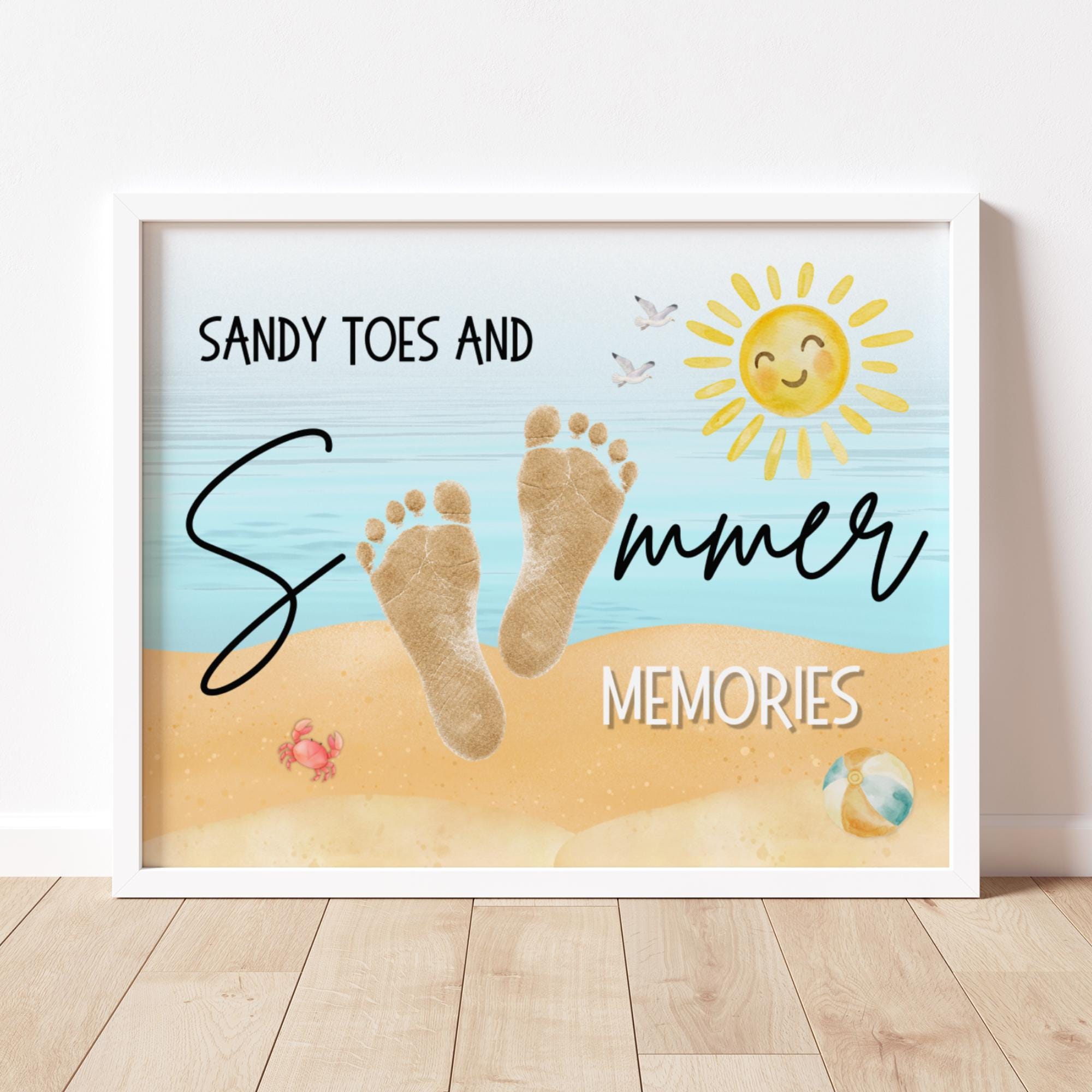 30 DIY Beach Crafts For Kids Perfect On Sunny Days 24 Summer Beach Footprint Craft Summer Art Activity for Kids Toddler…