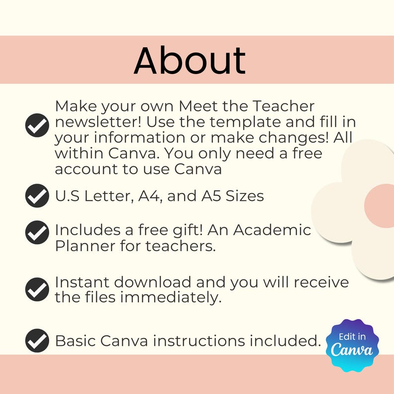 Meet the Teacher Templates for Canva Back to School Canva Templates