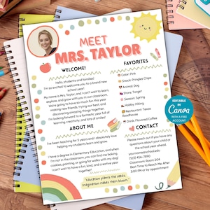Meet the Teacher Template, Teacher Introduction, Classroom Management, Teacher Welcome Letter, Classroom Newsletter, Canva Template