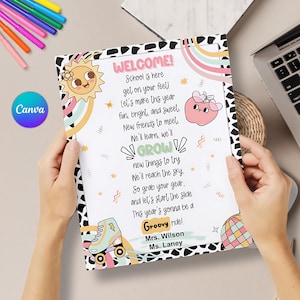 Teacher Welcome Letter, Teacher Introduction for Beginning of Year, Letters from Teacher, Welcome Note for First Day of School, Fillable PDF