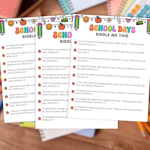 School Riddle Me This Game and Word Search Activity for the Classroom or Game Night