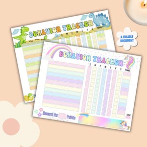 Fillable Behavior Tracker for Kids, Behavior Chart for Kids, Printable ...