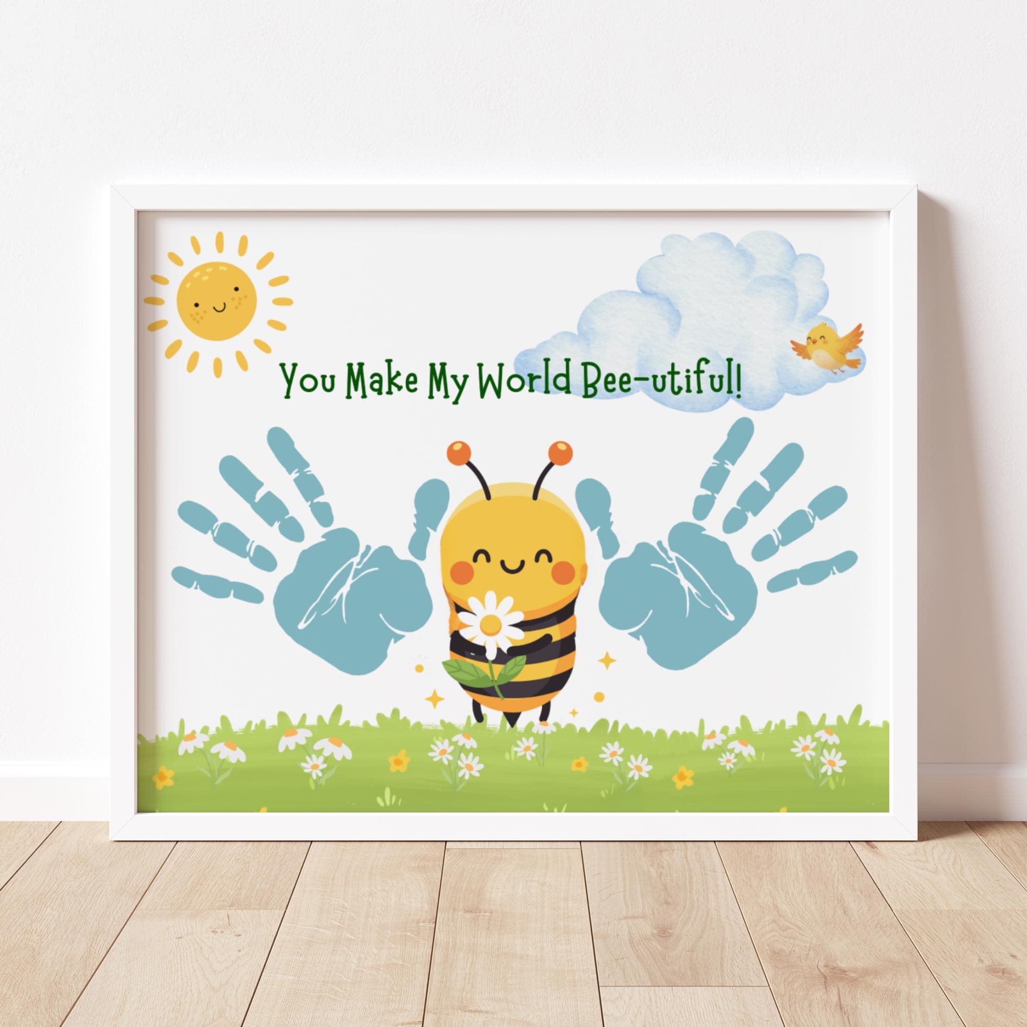 Spring Handprint Craft, Bee Themed Preschool Craft, DIY Memory Keepsake ...