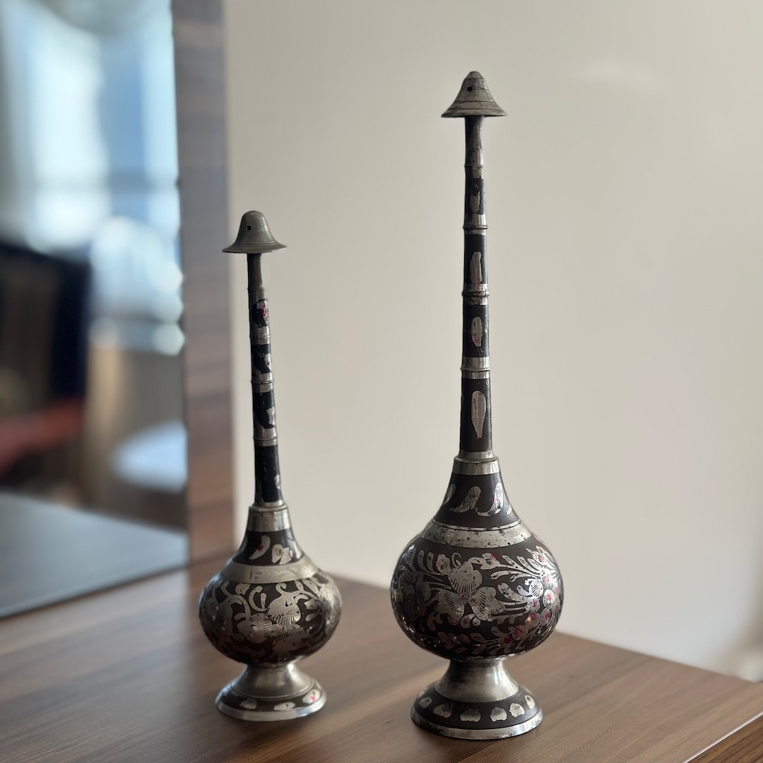 Ottoman Antique Brass Rose Water Sprinkler Set, Antique Ottoman Empire